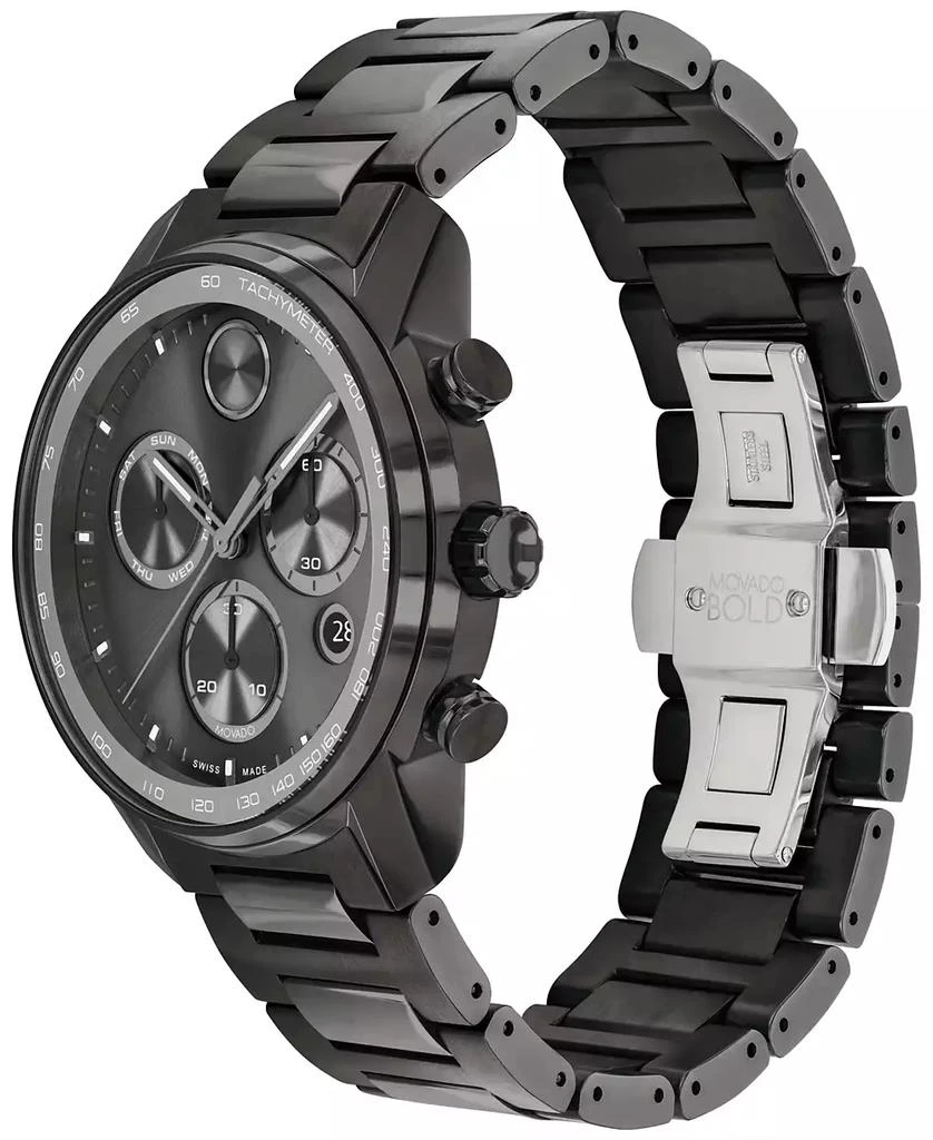 Movado Men's Bold Verso Gunmetal Ionic Plated Steel Bracelet Watch 44mm 2