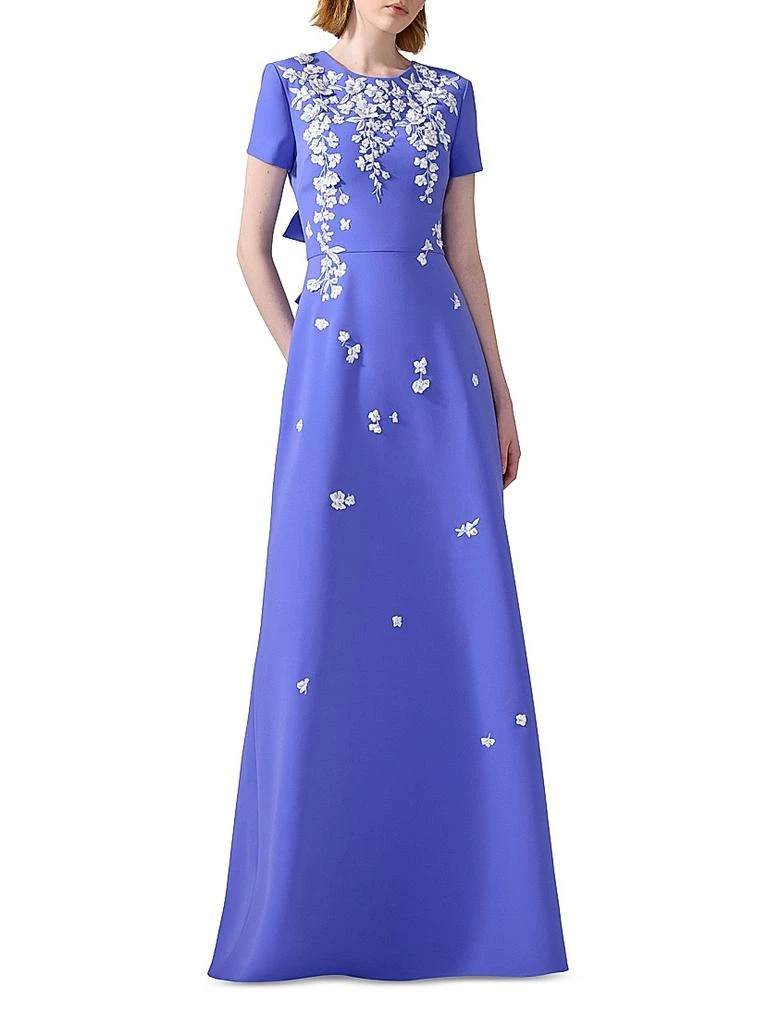 Carolina Herrera Cabana Floral-Embroidered Bow Gown 2