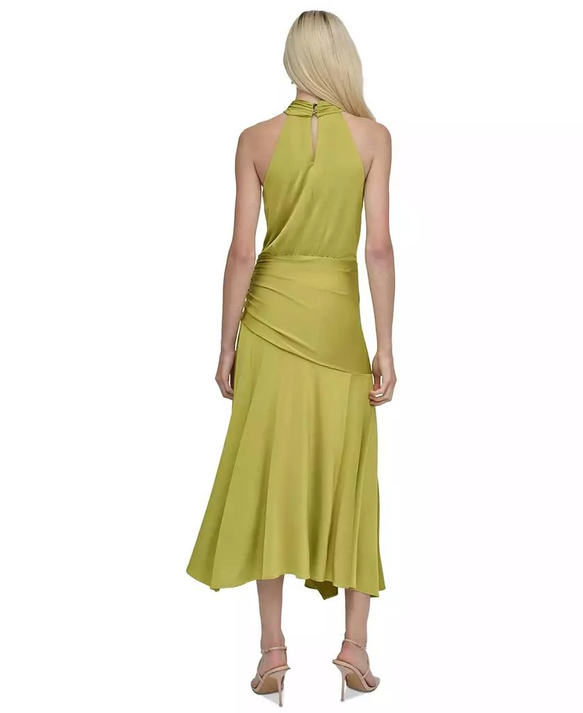 DKNY Women's Halter Ruched Asymmetric-Hem Dress 4