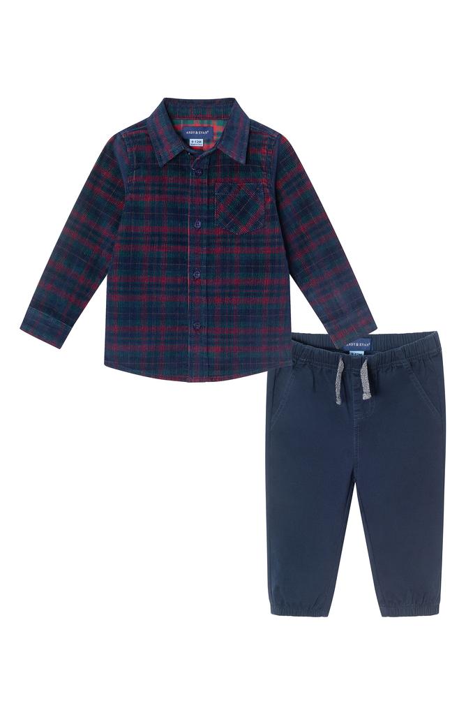 Andy & Evan Button-Up Shirt & Pants Set