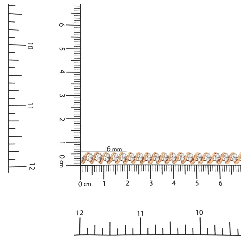 Haus of Brilliance 14KT Rose Gold Plated Sterling Silver Diamond S Link Tennis Bracelet 6