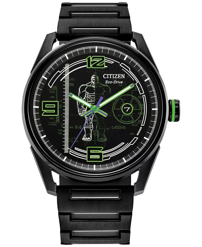 Citizen Eco-Drive Men's Marvel Hulk Green Goliath Black-Tone Stainless Steel Bracelet Watch 42mm