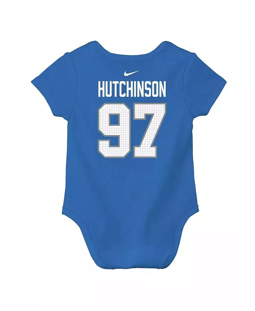 NIKE Baby Boys and Girls Aidan Hutchinson Blue Detroit Lions Player Name Number Bodysuit 3