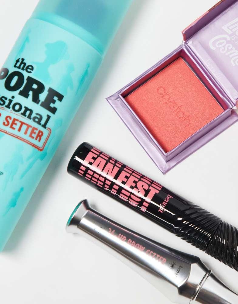 Benefit Cosmetics Benefit Extra Glam Infused Gift Set with Mascara, 24 Hour Brow Setter, Blusher & Setting Spray - 47% saving