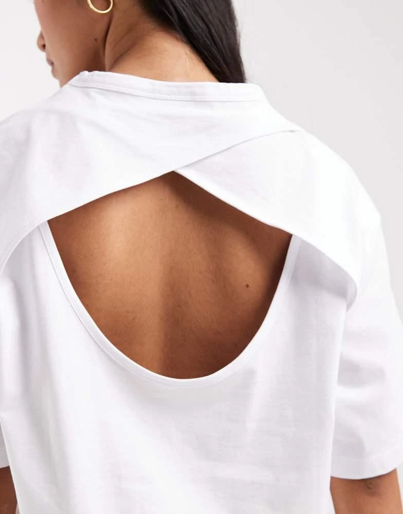 ASOS ASOS DESIGN short sleeve with cape detail back top in white 3