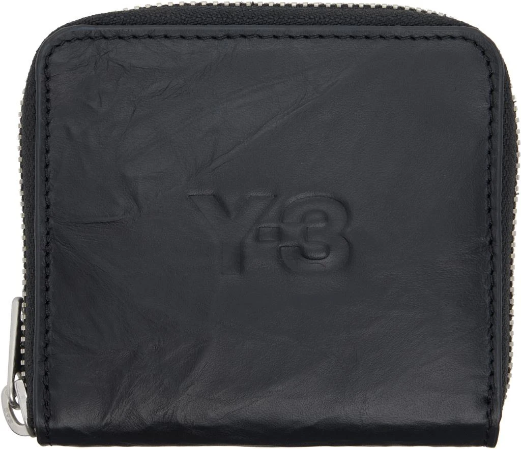 Y-3 Black Crinkle Leather Wallet