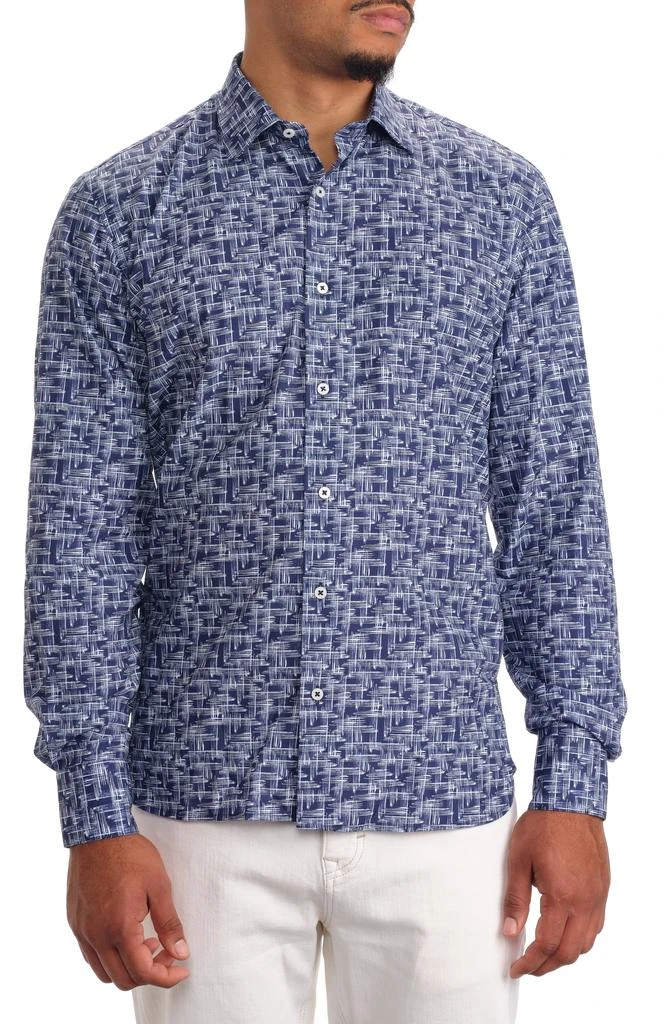 STUDIO GARNET LOS ANGELES Geometric Print Cotton Button-Up Shirt 1
