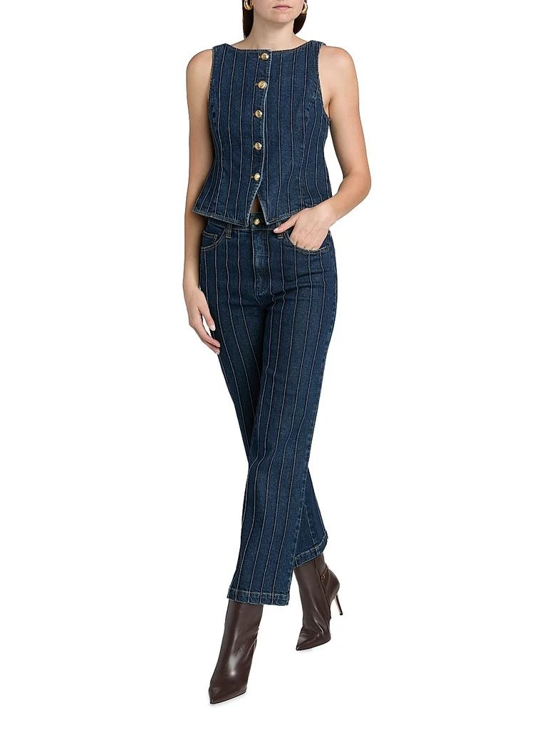 Cinq à Sept Camen Denim Pintuck Button-Down Vest 2