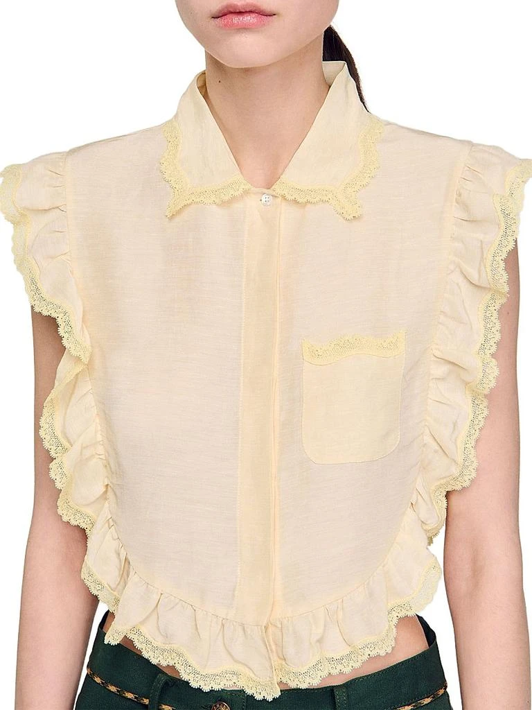 Sandro Shirt Collar with Lace Detail 5