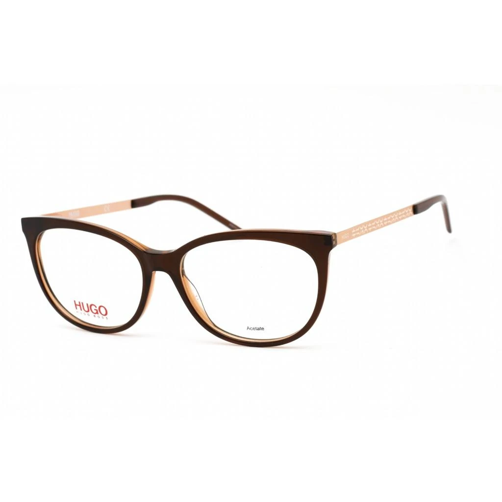 Hugo Hugo Women's Eyeglasses - Clear Lens Brown Acetate Cat Eye Frame | HG 1082 009Q 00 1