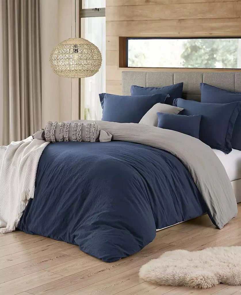 Macy's Cathay Home Inc. Ultra Soft Reversible Crinkle Duvet Cover Set 6