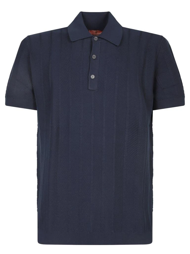 Missoni Zigzag Jacquard Blue Polo Shirt 1