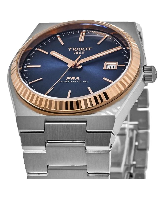 Tissot Tissot PRX Powermatic 80 Automatic Blue Dial 18K Rose Gold Bezel Steel Men's Watch T931.407.41.041.00 2