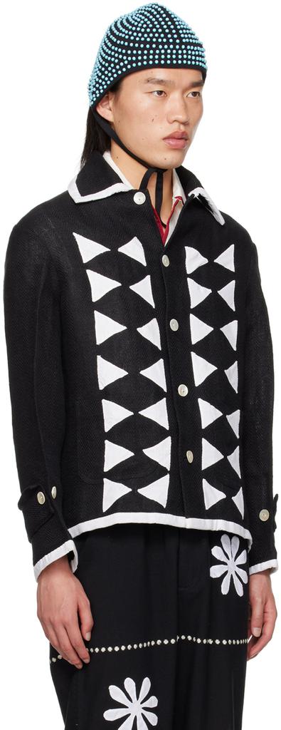 HARAGO Black & White Appliqué Jacket