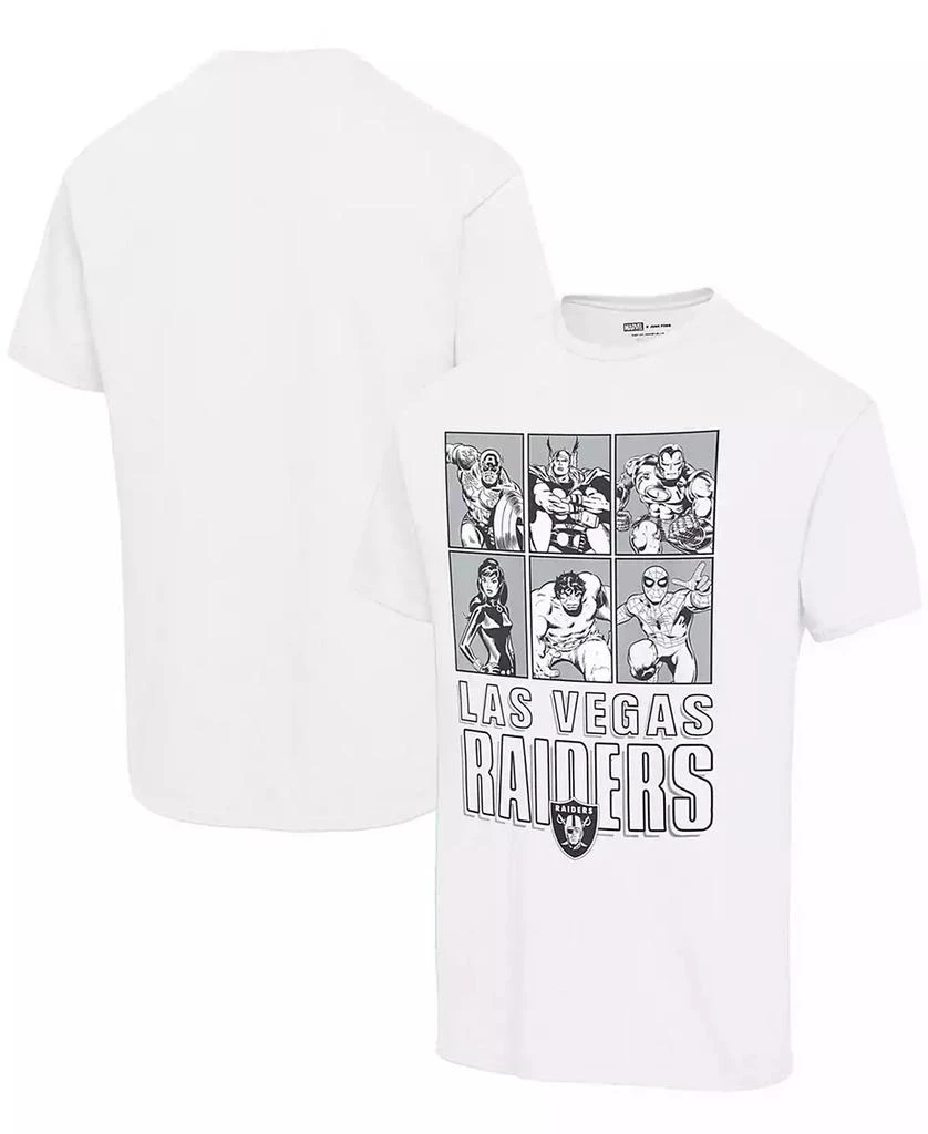 Junk Food Unisex  White Las Vegas Raiders Disney Marvel Avengers Line-Up T-shirt 1