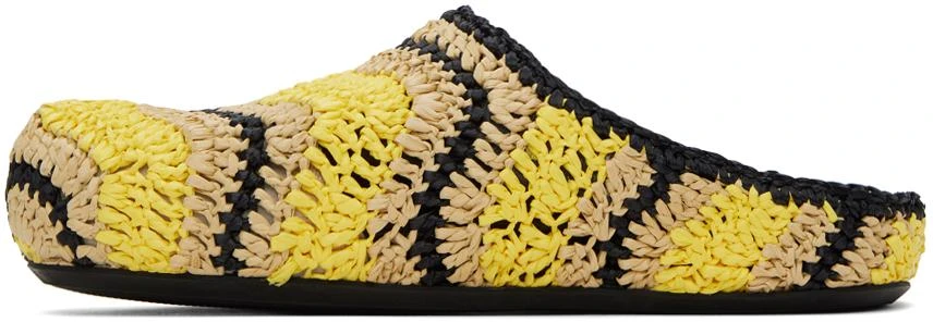 Marni Yellow & Beige No Vacancy Inn Edition Fussbett Sabot Mules 3