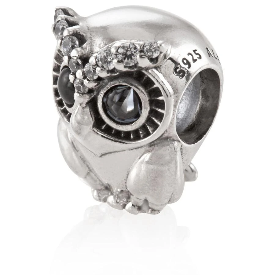 PANDORA Sparkling Owl Charm In Sterling Silver