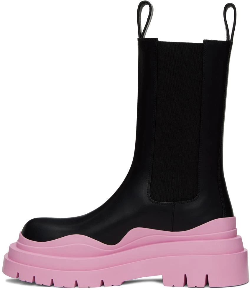 Bottega Veneta Black & Pink Tire Chelsea Boots 3