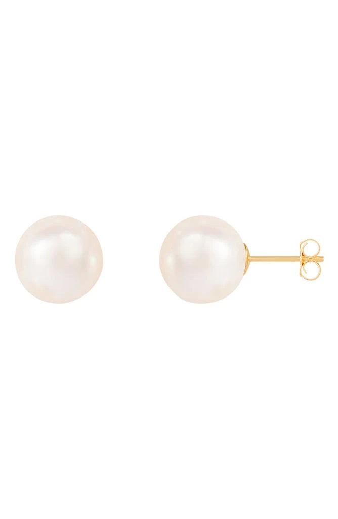 Splendid Pearls 14K Gold 10-10.5mm Cultured Freshwater Pearl Stud Earrings 1