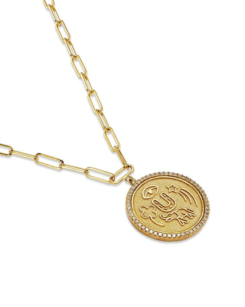 Meira T 14K Yellow Gold Diamond Coin Charm Necklace, 16" 3