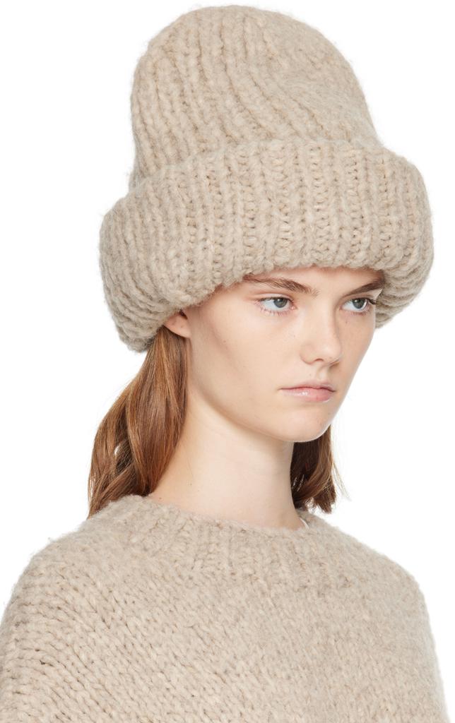 LAUREN MANOOGIAN Taupe Handknit Big Beanie - Hats - BeyondStyle