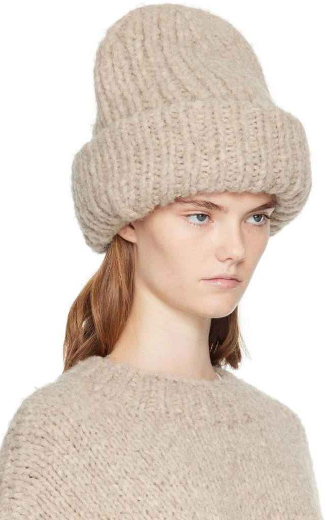 LAUREN MANOOGIAN Taupe Handknit Big Beanie 2