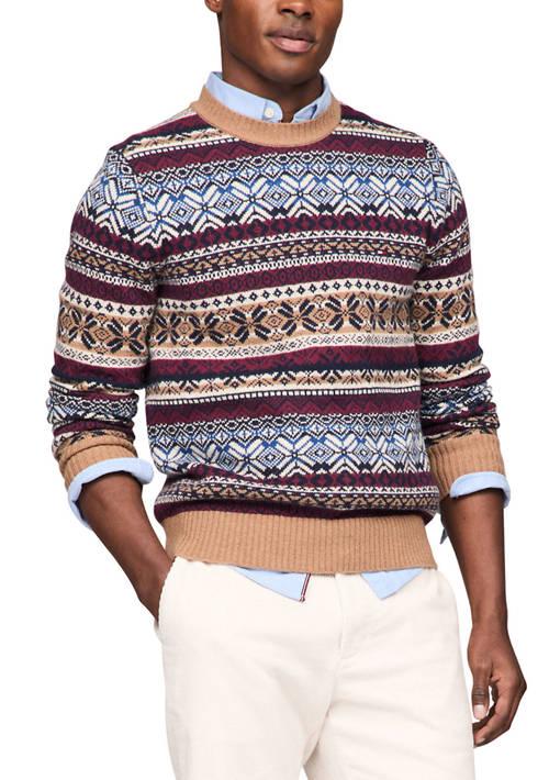 Tommy Hilfiger Wool Blend Fair Isle Printed Sweater