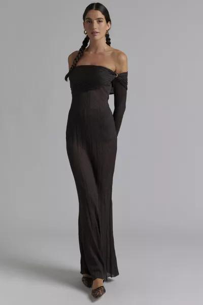 AFRM AFRM Tamlin Off-The-Shoulder Sheer Sweater Maxi Dress