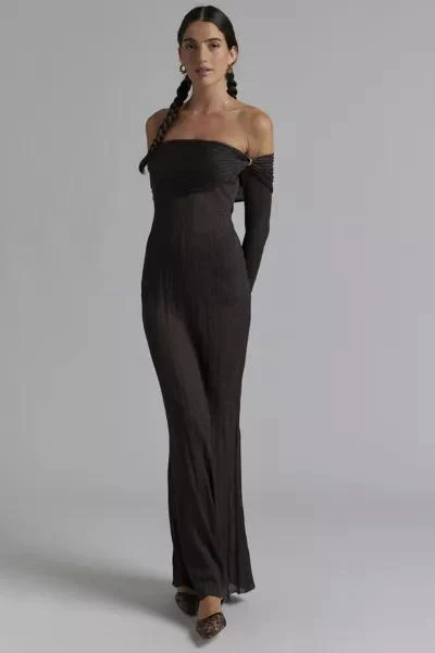 AFRM AFRM Tamlin Off-The-Shoulder Sheer Sweater Maxi Dress 1