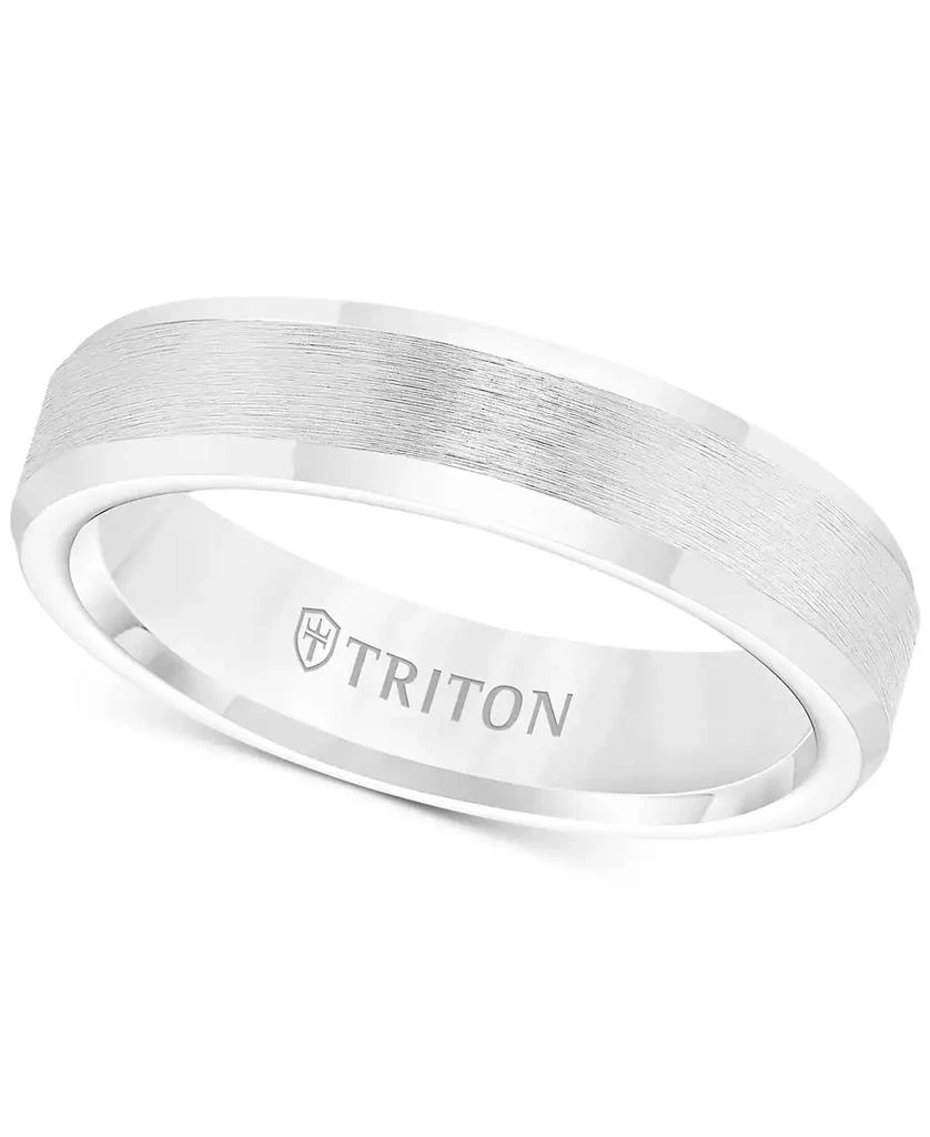 Triton Men's White Tungsten Carbide Ring, Wedding Band (5mm) 1