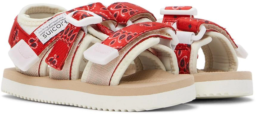 Suicoke Kids Beige 
Red Kisee Sandals 4