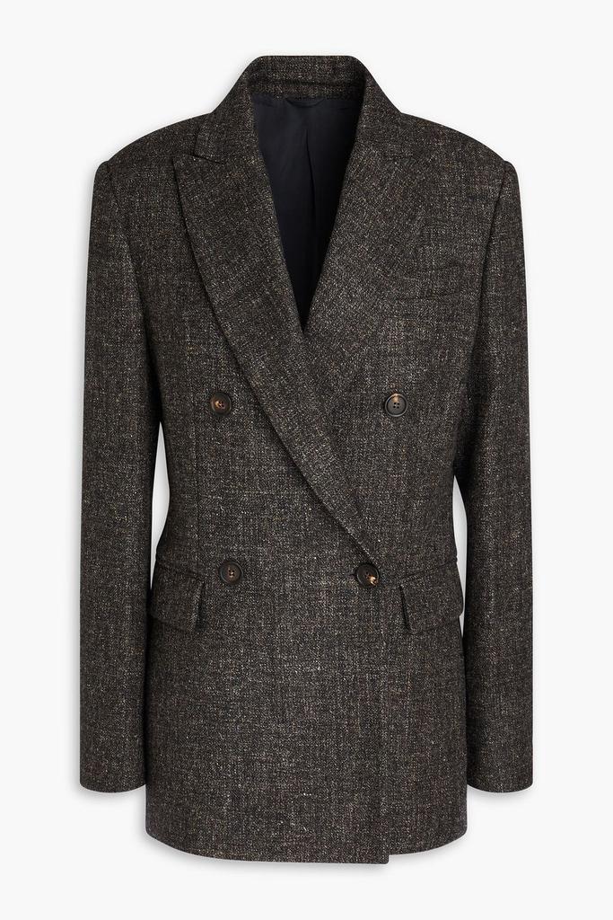 BRUNELLO CUCINELLI★Cropped bead houndstooth tweed blazer Brunello Cucinelli Cropped bead-embellished houndstooth wool