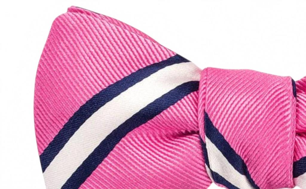 R. Hanauer Men's Butler Stripe Bow Tie In Pink