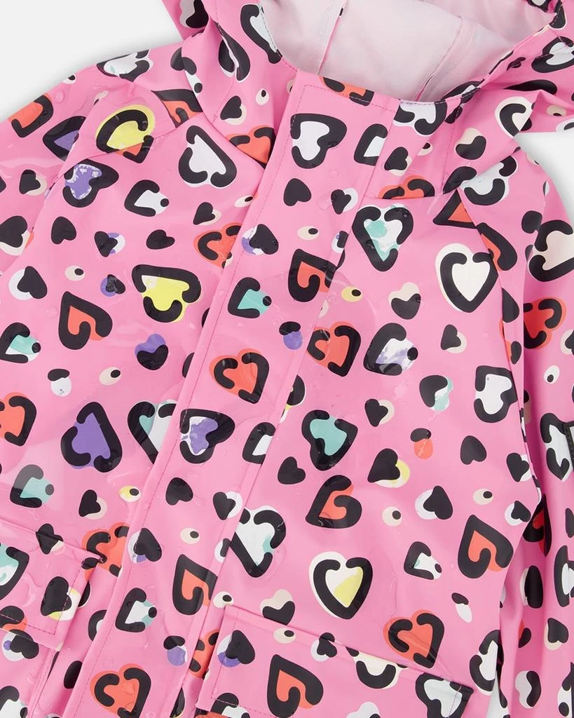 Deux par Deux Rain One-Piece in Polyurethane Pink Heart Print 6