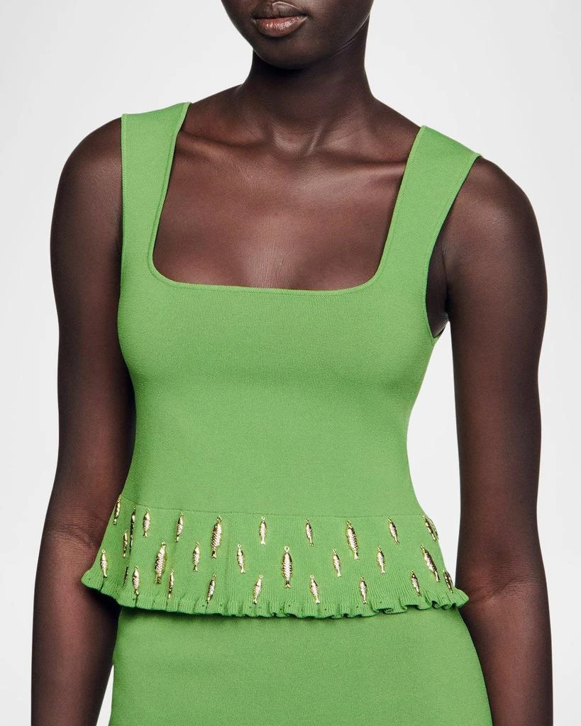 Sandro Sautie Fish Charm Sleeveless Sweater 5