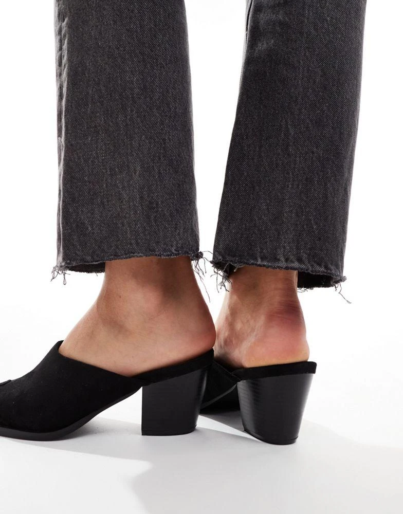 Glamorous Glamorous western mules in black 4