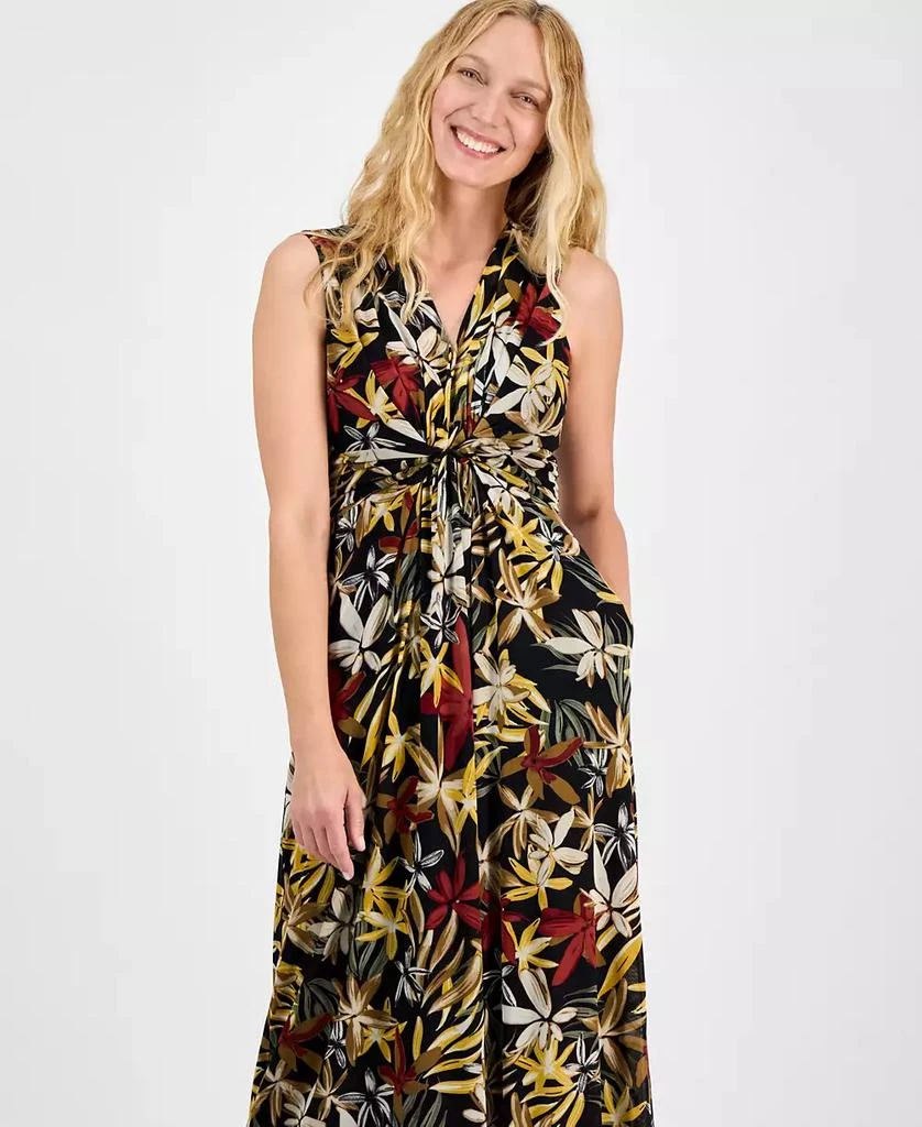 Anne Klein Women's Printed Twist-Front Maxi Dress 3