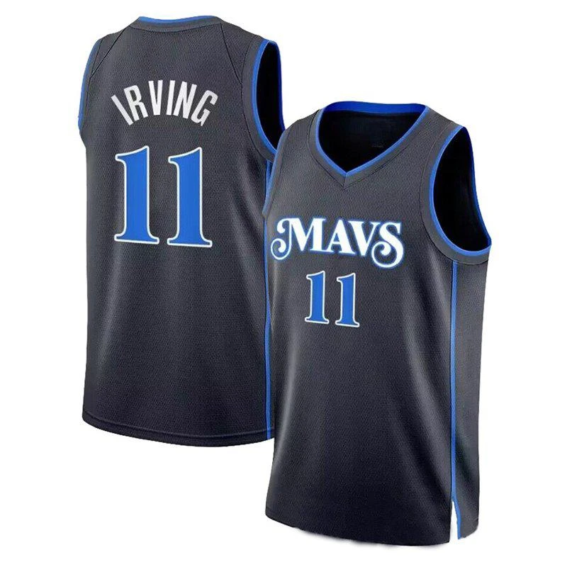 SheShow Mens Dallas Mavericks Kyrie Irving Black 2024 City Edition Jersey 1