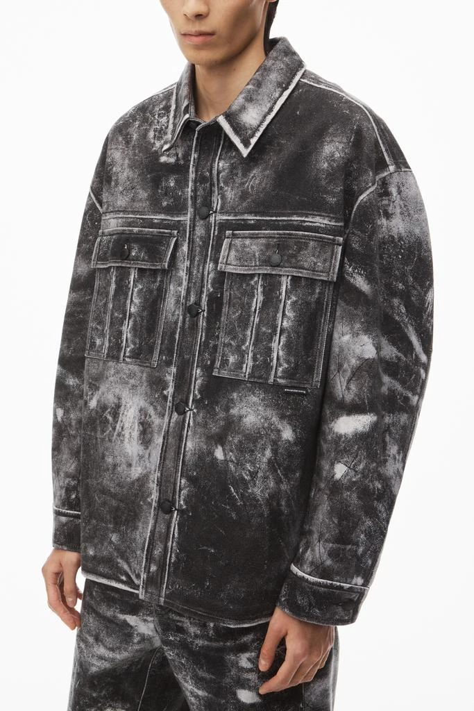 Alexander Wang cotton shirt jacket in trompe l oeil leather effect Jackets Free Shipping