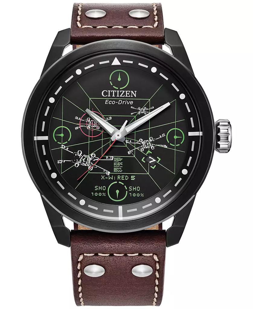 Citizen Eco-Drive Men's Star Wars X-Wing & TIE Fighter Brown Leather Strap Watch 45mm