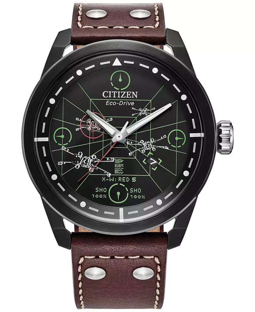 Citizen Eco-Drive Men's Star Wars X-Wing & TIE Fighter Brown Leather Strap Watch 45mm 1