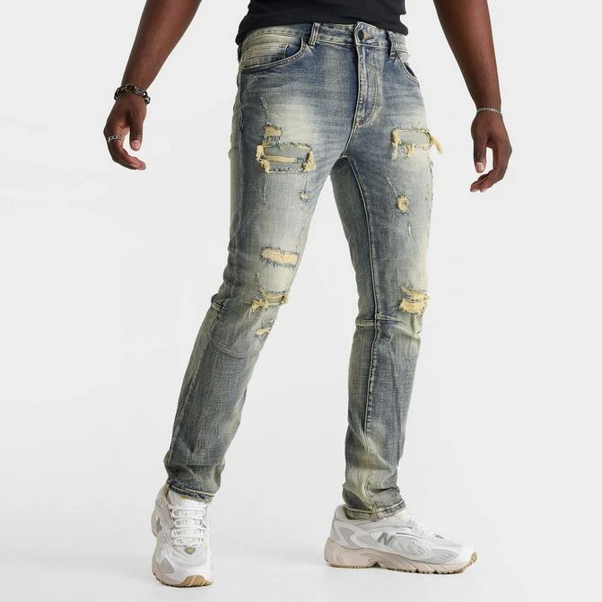 Smoke Rise Men's Smoke Rise Rip & Repair Slim Denim Jeans 1