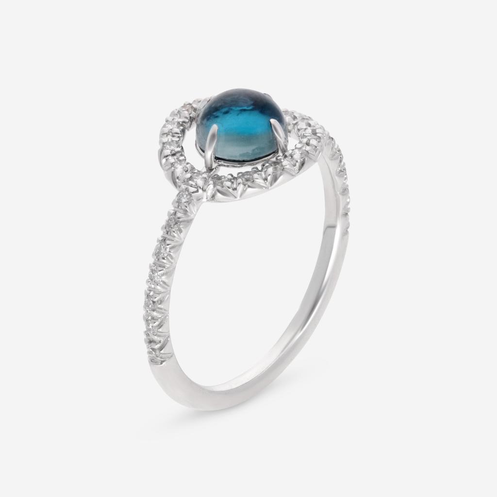 SuperOro SuperOro Re 18K White Gold Diamond & London Blue Topaz Statement Ring RE/A001