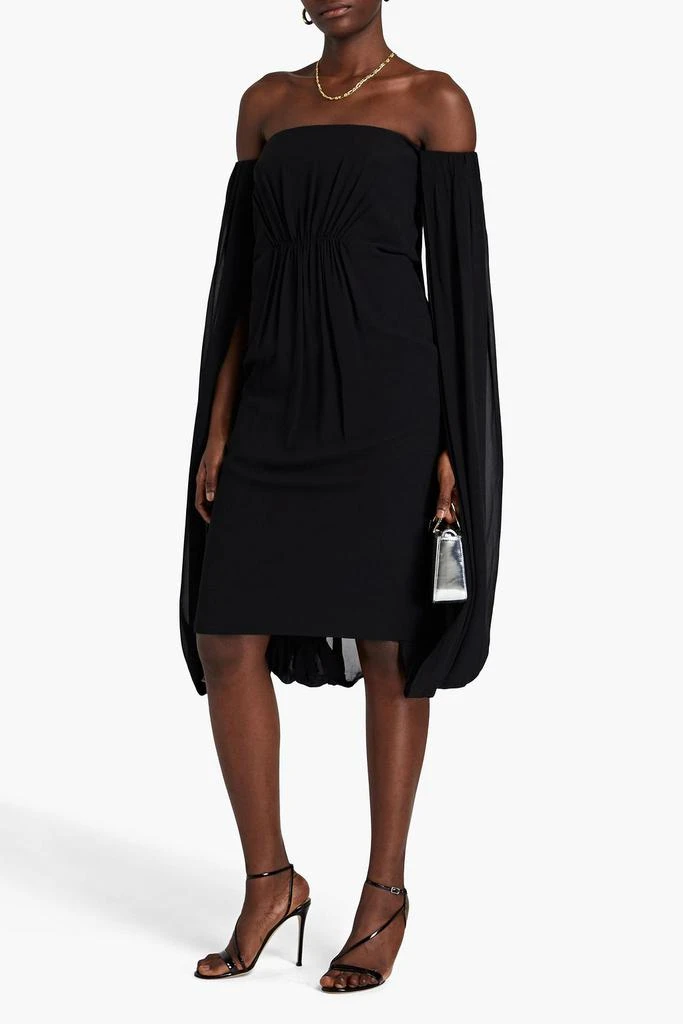 Emilia Wickstead Mere off-the-shoulder pleated silk-georgette midi dress 2