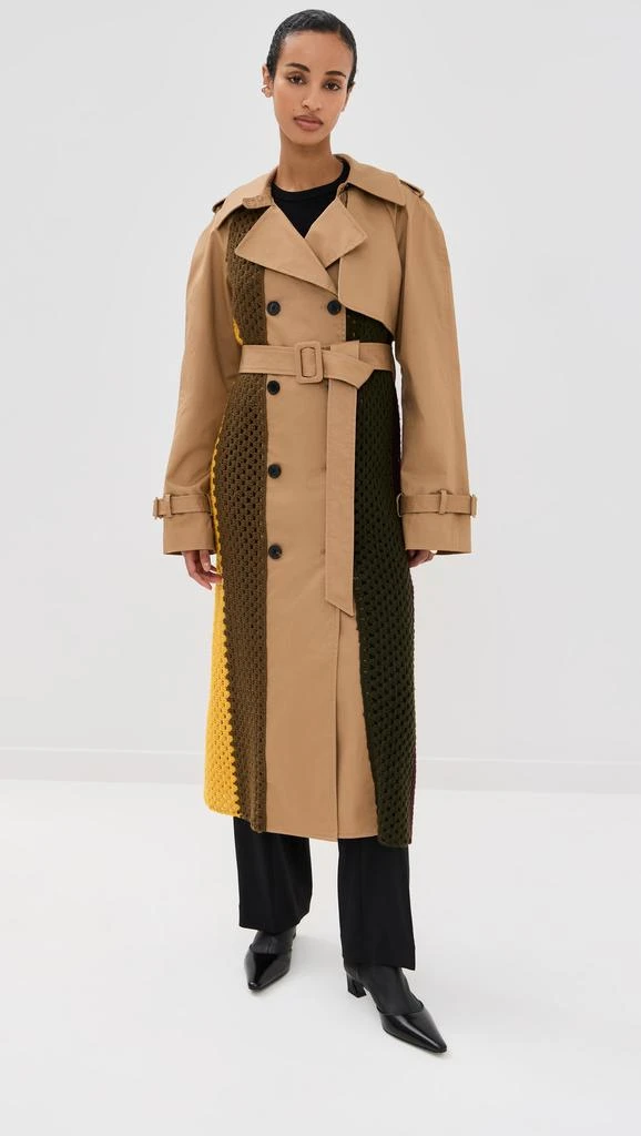 Monse Crochet Combo Trench Coat 6