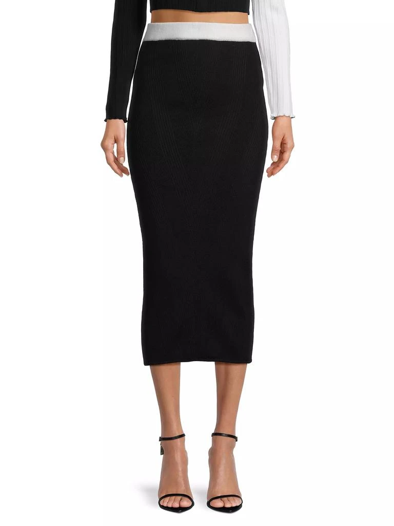 Victor Glemaud Rib-Knit Wool Midi-Skirt 3