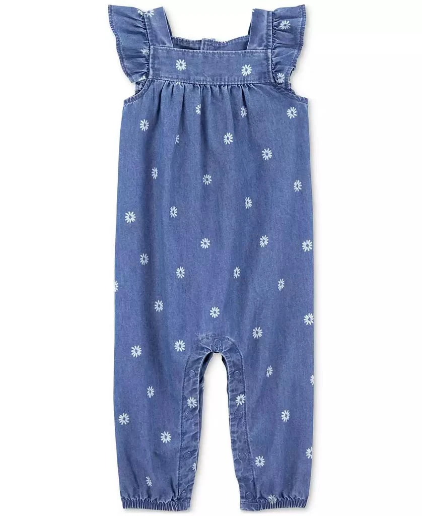 Carter's Baby Girls Floral Cotton Chambray Jumpsuit 1