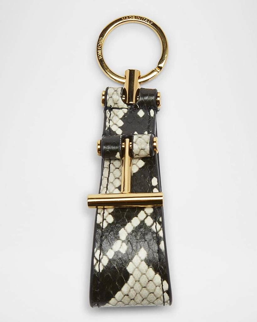 Tom Ford Keyring Holder in Python-Printed Leather