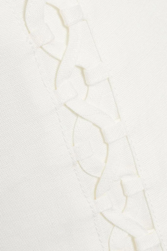 Aje Impressionist lace-up linen-bend slim-leg pants 4