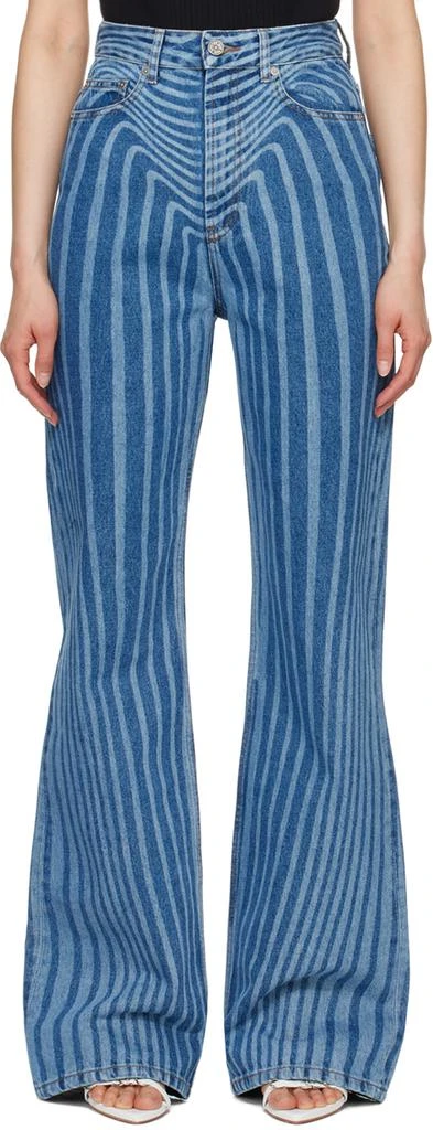 Jean Paul Gaultier Blue Laser Printed Jeans 1